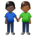 👨🏿‍🤝‍👨🏾 men holding hands: dark skin tone, medium-dark skin tone display on Samsung